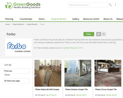 Green Goods is the homepage for Green Goods. It provides information, pricing, and purchasing for Flotex carpets.